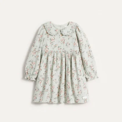 Kids' Green/White Rose Dress